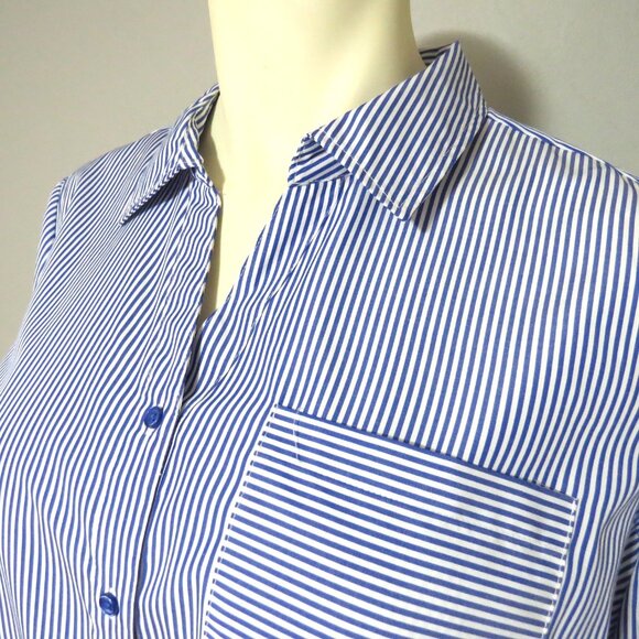 EST. 1946 Blue & White Striped Button-Front Blouse Size 18/20W - Picture 3 of 10